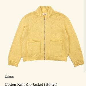 ISO cherry la Cotton Knit Zip Jacket (Butter)